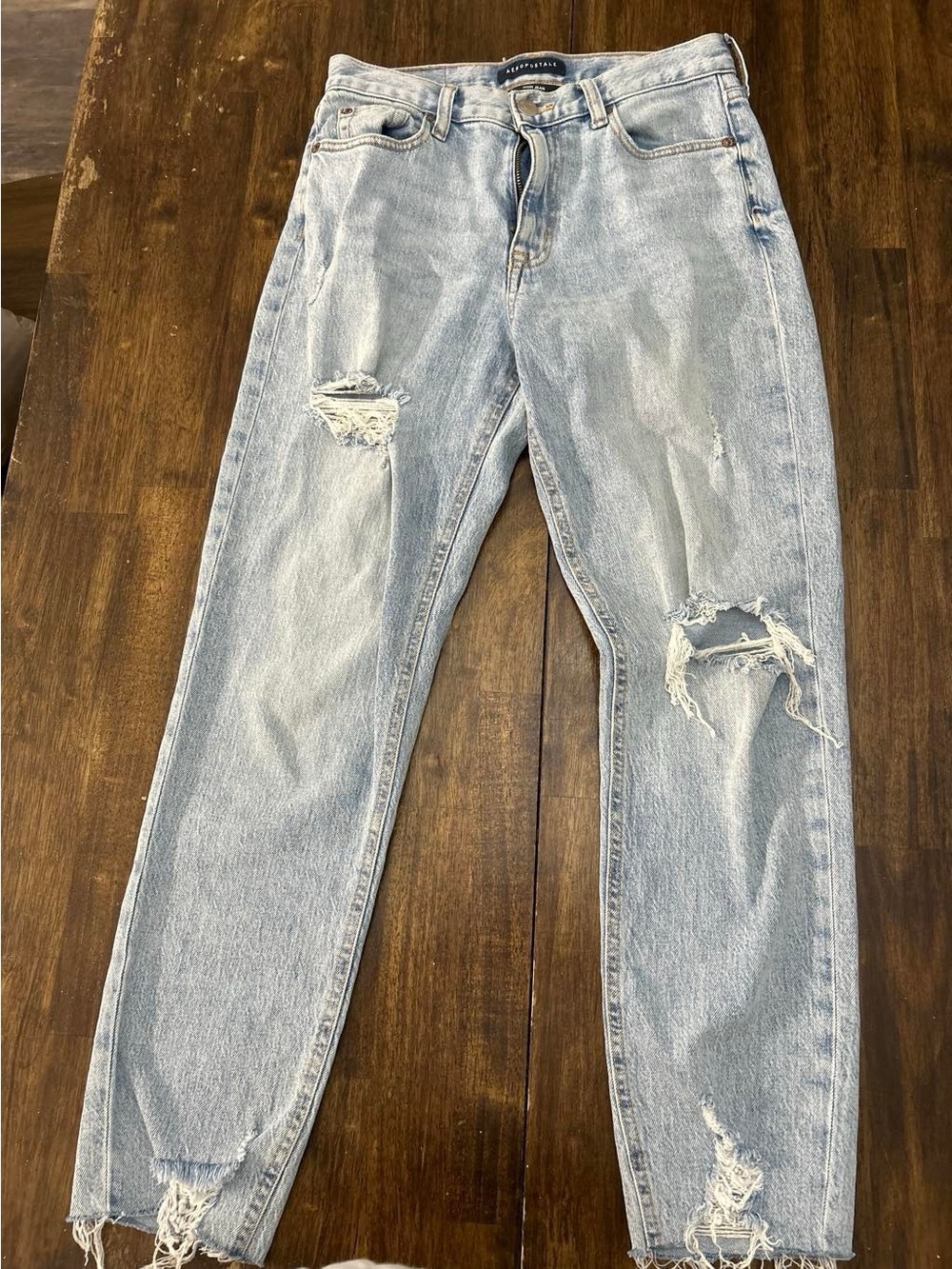 Aeropostale Light Blue Distressed Relaxed Men's Jeans